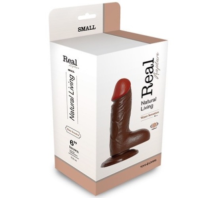 Wibrator Real Rapture 17 cm z wibracjami i przyssawką – brązowy - 1