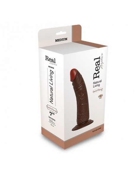 Realistyczny wibrator Real Rapture Brown 7" - Wibratory Realistyczne - 1