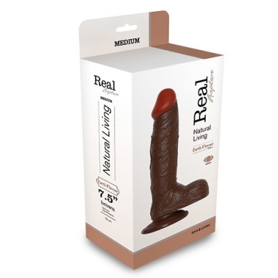 Realistyczny wibrator Real Rapture 7,5" PVC 21,5 cm – ciemnobrązowy - 1
