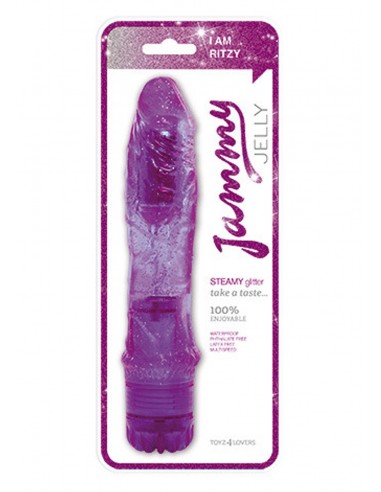 Żelowy wibrator Jammy Jelly Steamy Glitter  Purple - Wibratory żelowe - 2