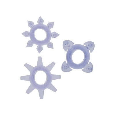 Zestaw 3 silikonowych pierścieni erekcyjnych Tickle C-Rings Purple z wypustkami (śr. 2 cm) - 1