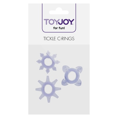 Zestaw 3 silikonowych pierścieni erekcyjnych Tickle C-Rings Purple z wypustkami (śr. 2 cm) - 1 2