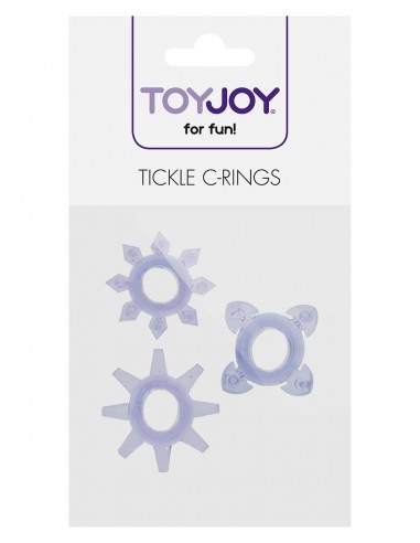 Zestaw pierścieni na penisa TICKLE C-RINGS PURPLE - Pierścienie erekcyjne niewibrujące - 2