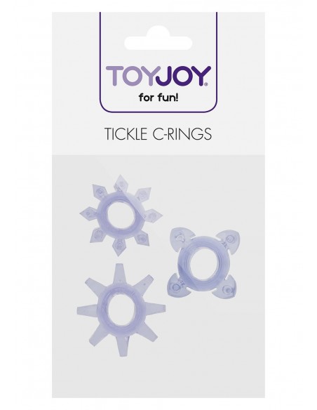 Zestaw pierścieni na penisa TICKLE C-RINGS PURPLE - Pierścienie erekcyjne niewibrujące - 2
