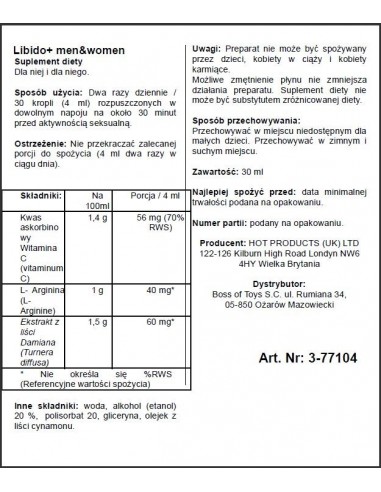 Supl.diety-Libido + (m+w) 30ml - Do przypisania - 2
