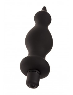 Wibrujący korek analny Silic.Black.Vibrator - Kulki i korki analne wibrujące - 1