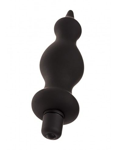 Wibrujący korek analny Silic.Black.Vibrator - Kulki i korki analne wibrujące - 1