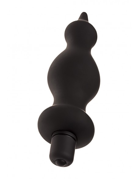 Wibrujący korek analny Silic.Black.Vibrator - Kulki i korki analne wibrujące - 1