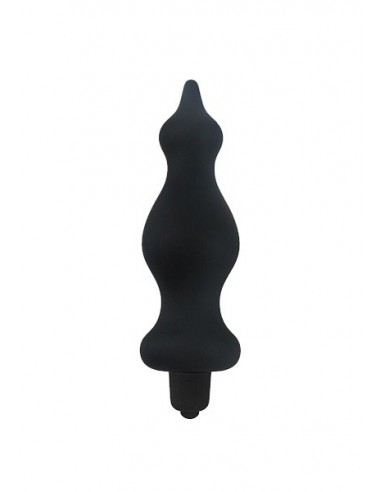 Wibrujący korek analny Silic.Black.Vibrator - Kulki i korki analne wibrujące - 3