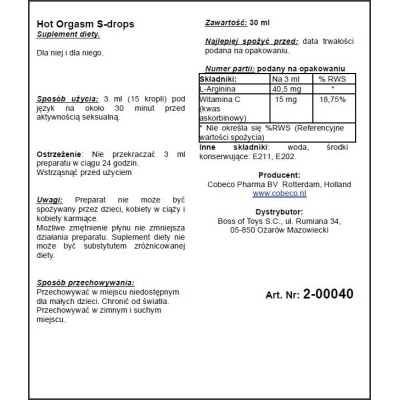 Cobeco Pharma Hot Orgasm Erotic Drops – krople 30 ml - 1 2