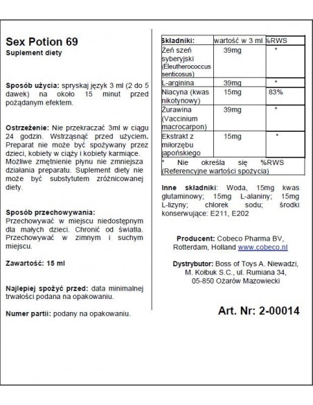 Supl.diety-Sex Potion 69 - Do przypisania - 2
