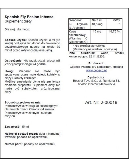 Popraw sprawność seksualną Spanish Fly Passion Intenso - Dłuższa i mocniejsza erekcja - 3