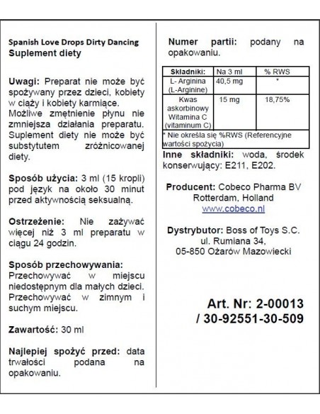 Supl.diety-Spanish Love Drops Dirty Dancing 30 ml - Do przypisania - 1