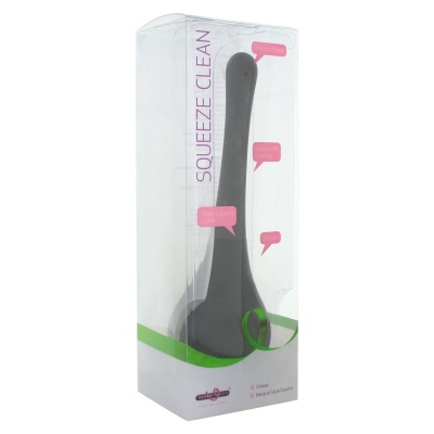 Gruszka analna Squeeze Clean Black z elastycznym balonem 23,5 cm - 1 2