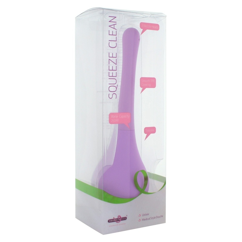 Gruszka analna Squeeze Clean Purple z podwójną końcówką 23,5 cm - 1