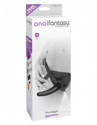 Dildo Na Pasku The Pegger Black - Strap-ony, dilda na pasku bez wibracji - 1