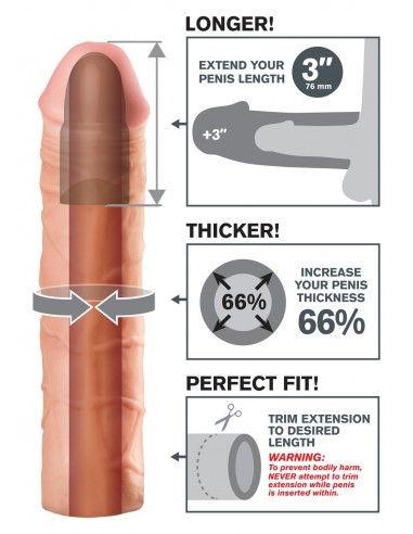 Nakładka Na Penisa Fx Mega 3"""" Extension Flesh - Przedłużki i nakładki na penisa - 3