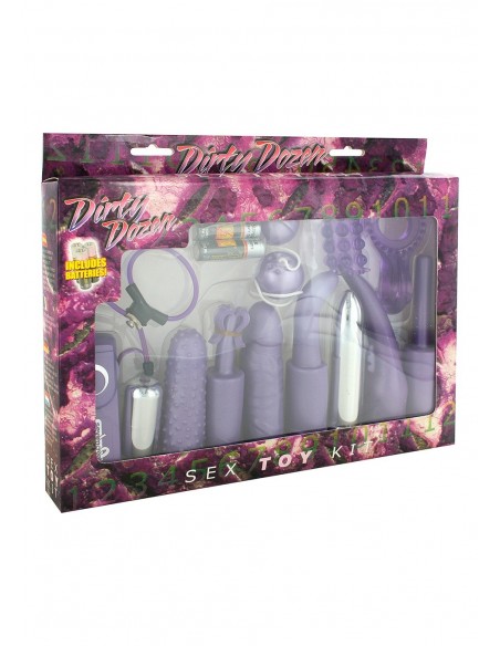 Zestaw akcesoriów erotycznych DIRTY DOZEN SEX TOY KIT PURPLE - Śmieszne gadżety, prezenty - 1