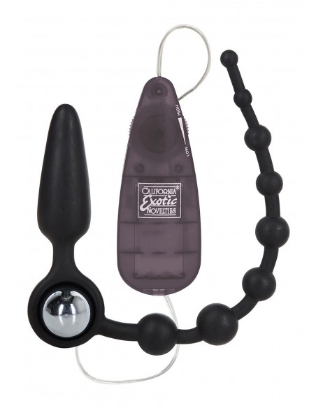 Wibrujący korek analny BOOTY CALL BOOTY DOUBLE DARE BLACK - Kulki i korki analne wibrujące - 1