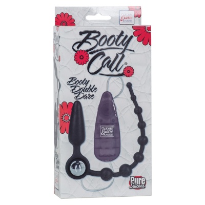 Wibrujący plug analny Booty Double Dare z koralikami 21 cm - 1 2