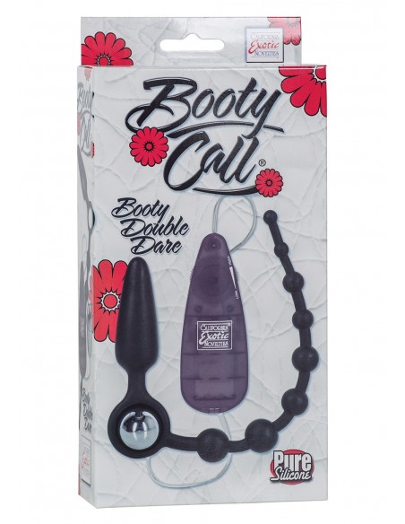 Wibrujący korek analny BOOTY CALL BOOTY DOUBLE DARE BLACK - Kulki i korki analne wibrujące - 2