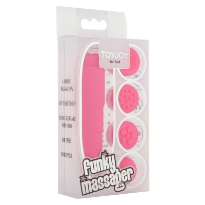 Masażer stymulujący Funky Massager z 4 wymiennymi nakładkami, 10 cm - 1