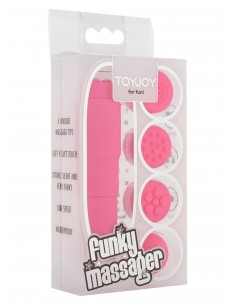 Masażer z wymiennymi główkami FUNKY MASSAGER PINK - Wibratory Magic Wand - 1