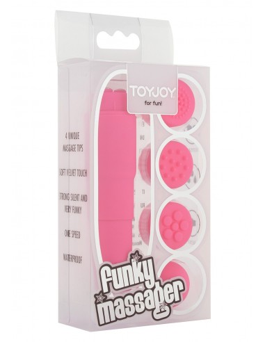 Masażer z wymiennymi główkami FUNKY MASSAGER PINK - Wibratory Magic Wand - 1