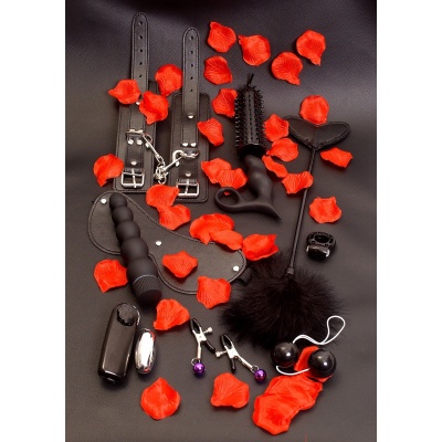 Zestaw erotyczny Amazing Pleasure Sex Toy Kit – 10 elementów, wibrator 18,5 cm - 1 2