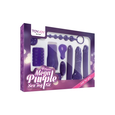 Zestaw zabawek erotycznych Mega Purple Sex Toy Kit – 9 elementów, 5,5–16 cm - 1