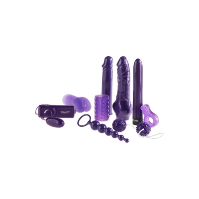 Zestaw zabawek erotycznych Mega Purple Sex Toy Kit – 9 elementów, 5,5–16 cm - 1 2