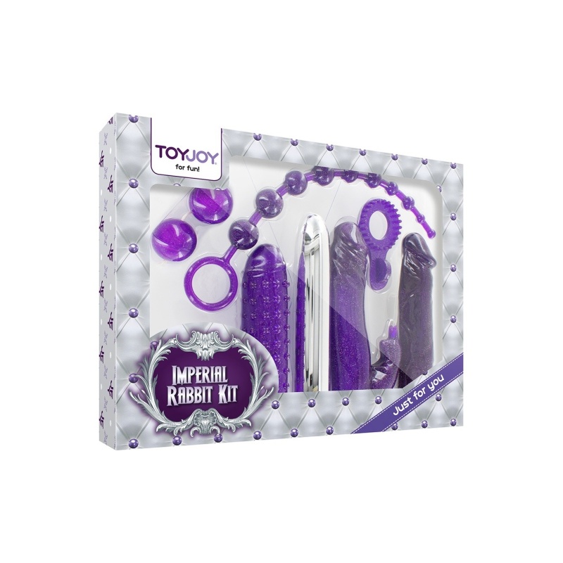 Imperial Rabbit Kit Purple – zestaw 7 akcesoriów, wibrator króliczy 18 cm - 1