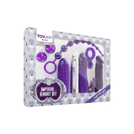 Imperial Rabbit Kit Purple – zestaw 7 akcesoriów, wibrator króliczy 18 cm - 1