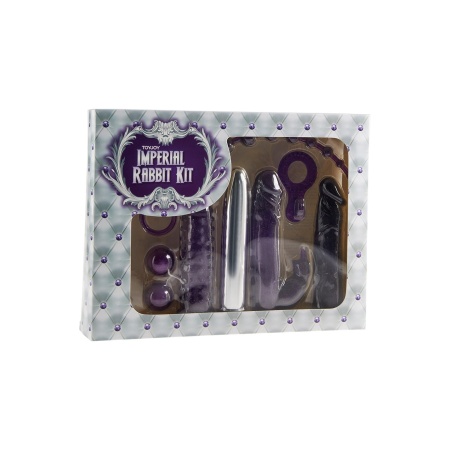 Imperial Rabbit Kit Purple – zestaw 7 akcesoriów, wibrator króliczy 18 cm - 3