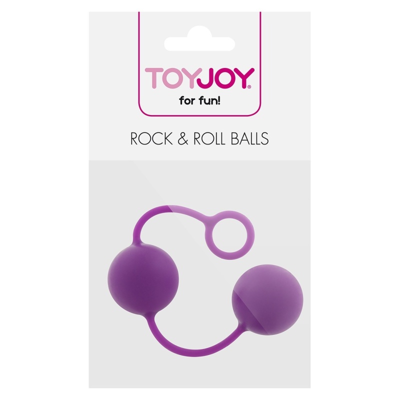 Kulki gejszy Rock & Roll Balls Purple - silikon medyczny, mechanizm inercyjny bez zasilania, dwuelementowa konstrukcja z uchwyte - 2