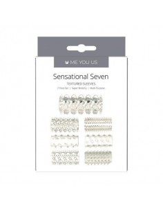 Stymulująca Nakładka Me You Us Sensual Seven Textured Sleeves Transparent Small - Przedłużki i nakładki na penisa - 1