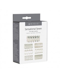 Stymulująca Nakładka Me You Us Sensual Seven Textured Sleeves Transparent Small - Przedłużki i nakładki na penisa - 1 2