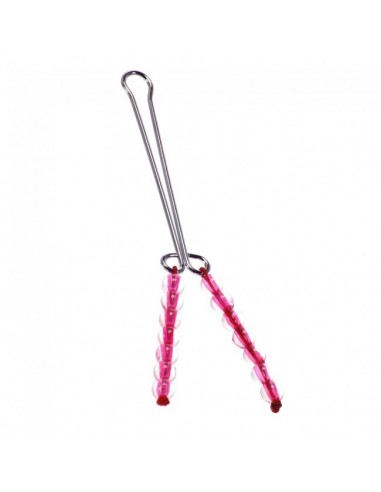 Klips na sutek lub łechtaczkę Me You Us Squeeze N Please Beaded Clit Clip Red - Klamry i klipsy na sutki - 4