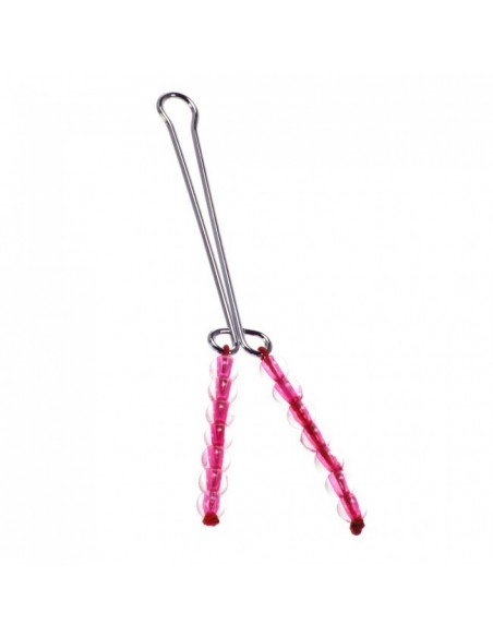 Klips na sutek lub łechtaczkę Me You Us Squeeze N Please Beaded Clit Clip Red - Klamry i klipsy na sutki - 4