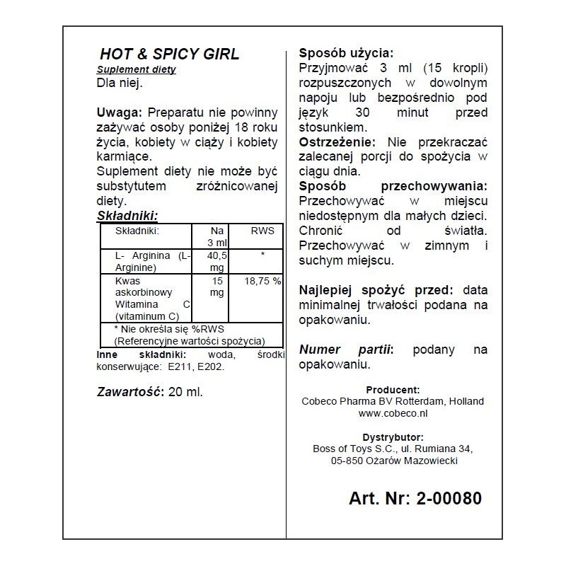 Krople na libido Hot Spicy Girl 20 ml - 4