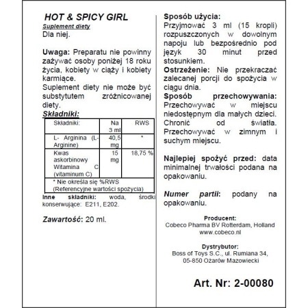 Krople na libido Hot Spicy Girl 20 ml - 4