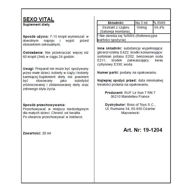 Suplement diety Sexovital 20 ml - 2