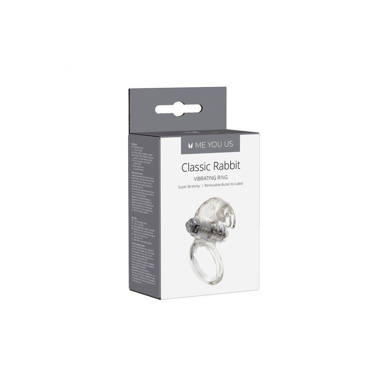 Pierścien erekcyjny wibrujący Me You Us Klasyczny Rabbit Cock Ring Transparent - 3
