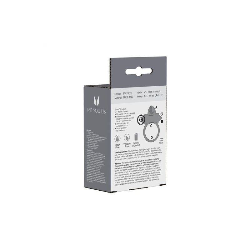 Pierścien erekcyjny wibrujący Me You Us Klasyczny Rabbit Cock Ring Transparent - 4