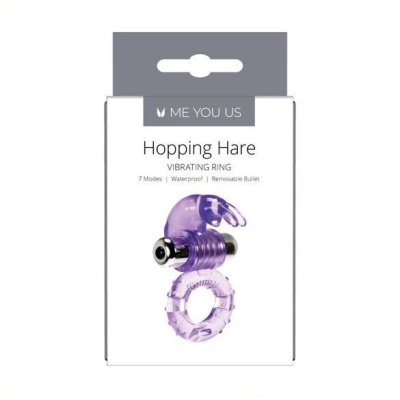 Hopping Hare - wibrujący pierścień na prącie z 7 trybami wibracji, stymulatorem łechtaczki i uniwersalnym rozmiarem (one-size) - 1 2