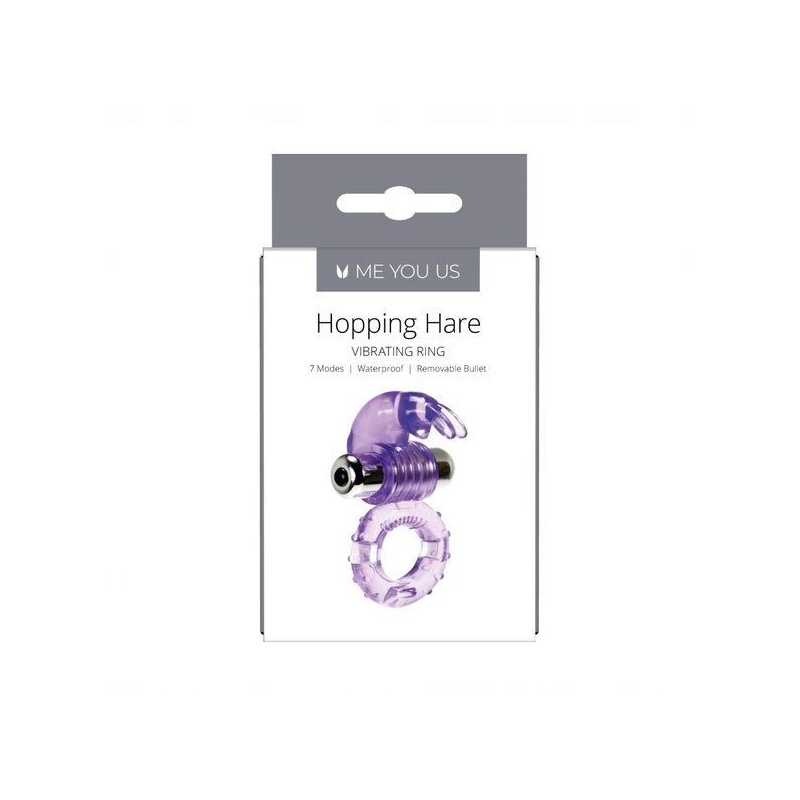 Hopping Hare - wibrujący pierścień na prącie z 7 trybami wibracji, stymulatorem łechtaczki i uniwersalnym rozmiarem (one-size) - 2