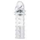 Power Stud Sleeve Transparent - przezroczysta przedłużka na penisa z TPE i wypustkami, 15,2 cm - 1