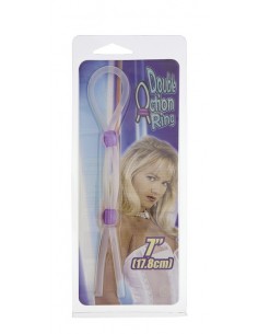 Pierścień na Penisa na penisa ILICONE COCK RING WITH 2 BEADS LAVENDER - Pierścienie erekcyjne niewibrujące - 1 2