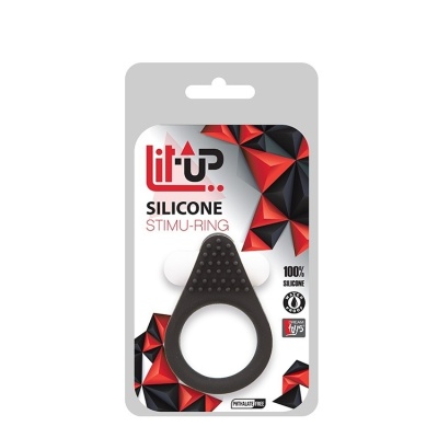 Pierścien erekcyjny wibrujący LIT-UP Silikonowy STIMU RING 1 Czarny - 1 2