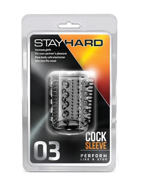 Stymulująca Nakładka Stay Hard Cock Sleeve 03 Clear - Przedłużki i nakładki na penisa - 1